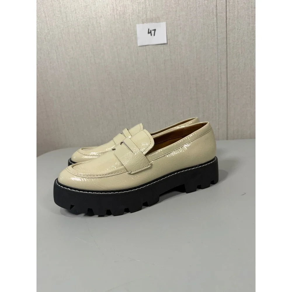 Franco Sarto Balin Chunky Lug Sole Loafers‎ Putty Platform Penny Shoes 6.5M